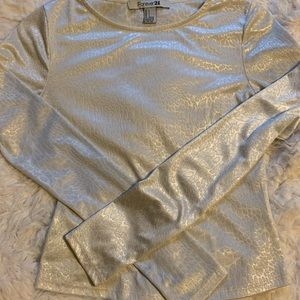 Women’s Forever 21 long sleeve white cheetah tee